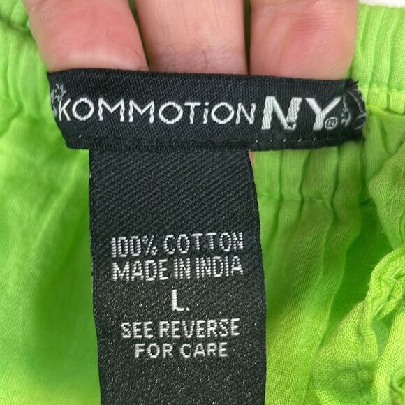 KommotionNY Boho Pull On  Tiered embellished Crochet detailed green skirt Large - Picture 10 of 10